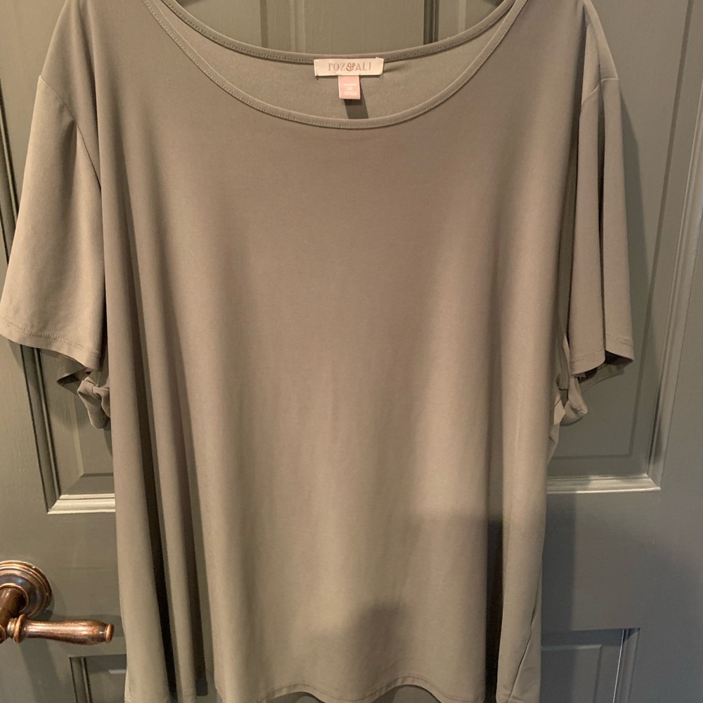 Women’s Roz and Ali green short sleeve top. NWOT.